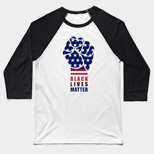 Black Lives Matter Fist Baseball T-Shirt